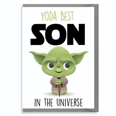 6 x Cartes de Voeux - Yoda Meilleur Fils - Star Wars - C805