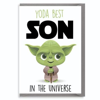 6 x Cartes de Voeux - Yoda Meilleur Fils - Star Wars - C805