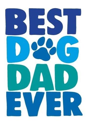 6 cartes de fête des pères - Meilleur papa chien de tous les temps - F126