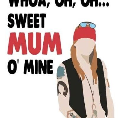 Guns N Roses Sweet Mum o mine Mothers Day Card - M108