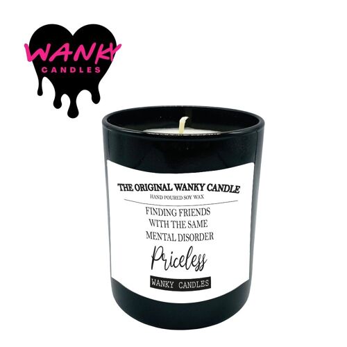 3 x Wanky Candle Black Jar Scented Candles - Finding Friends With The Same Mental Disorder ... Priceless - WCBJ33