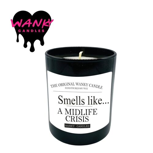3 x Wanky Candle Black Jar Scented Candles - A Midlife Crisis - WCBJ96