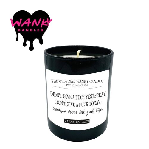 3 x Wanky Candle Black Jar Scented Candles - Didn't Give A Fuck - WCBJ22