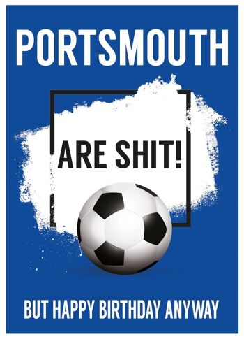 6 x cartes de football - Portsmouth sont Sh * t