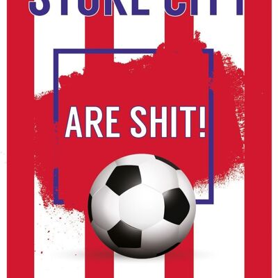 6 x cartes de football - Stoke City sont Sh * t