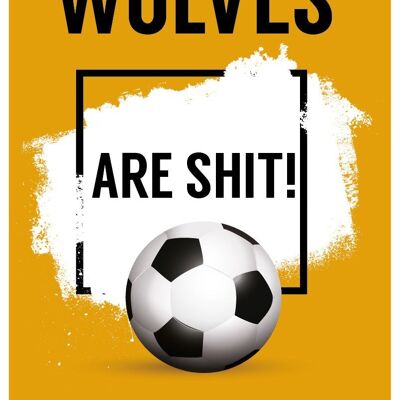 6 x cartes de football - Wolverhampton sont Sh * t