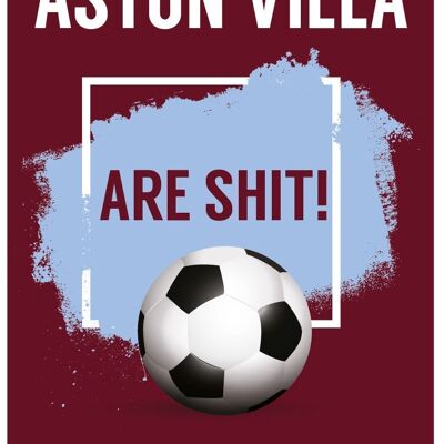 6 x cartes de football - Aston Villa sont Sh * t