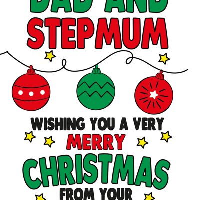 Dad and Stepmum Christmas cardFavourite child XM313