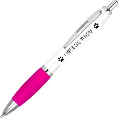 6 x Stylos - Je Préfère Les Chats Aux Gens - PEN60