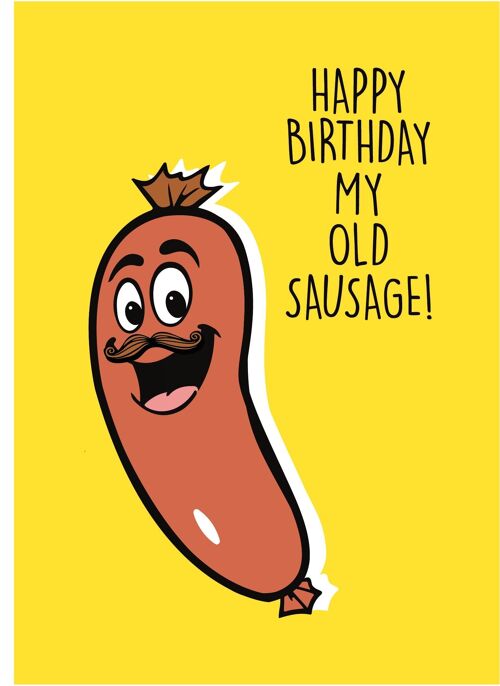 6 x Birthday Cards - Happy Birthday my old sausage - C541
