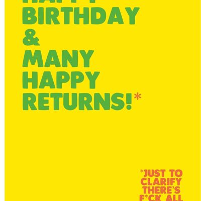 6 x Birthday Cards - Happy Birthday - No money card - C540