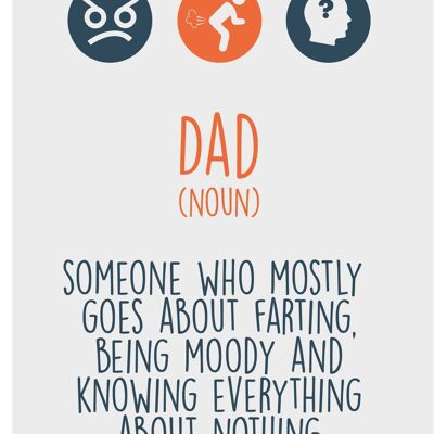 6 x Birthday Cards - Dad (Noun) - Definition - C536