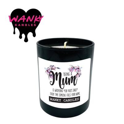 3 x Wanky Candle Black Jar Scented Candles - Being a mum - WCBJ10