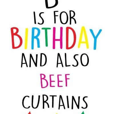 6 x Rude Cards - B is for Beef Curtains  - LGBTQ+ Cards - L19