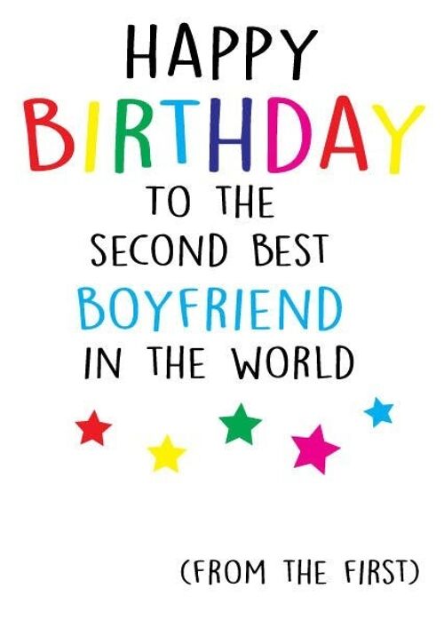 6 x Birthday Cards - Second best Boyfriend - LGBTQ+ Cards - L16