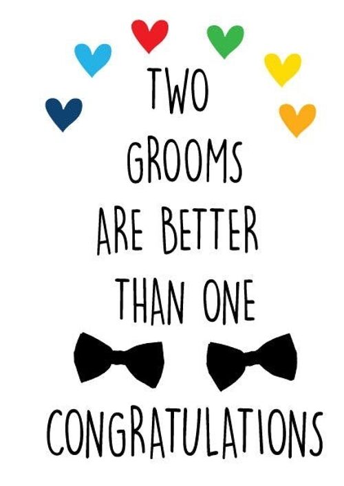 6 x Wedding Cards - Two grooms are better than one - L9