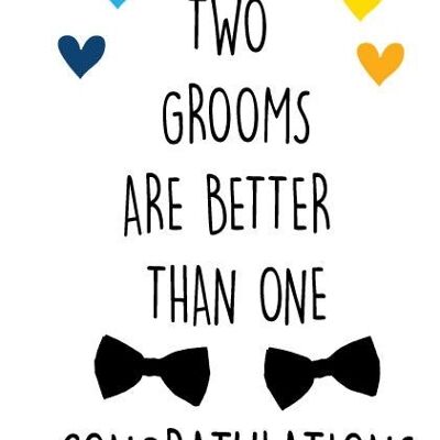 6 x Wedding Cards - Two grooms are better than one - L9