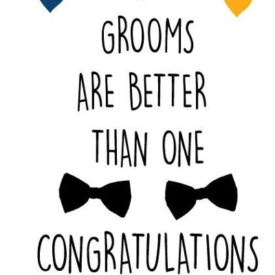 6 x Wedding Cards - Two grooms are better than one - L9