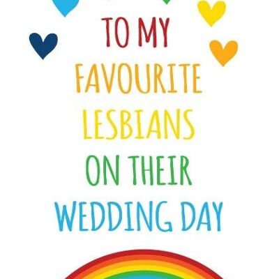 6 x Cartes de mariage - À mes lesbiennes préférées le jour de leur mariage - L8