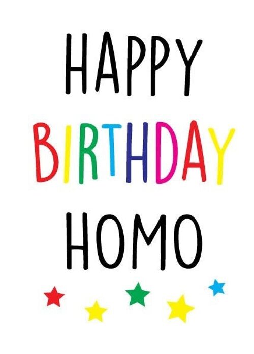 Happy Birthday HOMO - LGBTQ+ Cards - L2