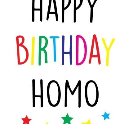 Happy Birthday HOMO - LGBTQ+ Cards - L2