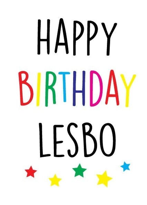 6 x Rude Cards - Happy Birthday Lesbo - LGBTQ+ Cards - L1