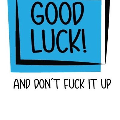 6 x Good Luck Cards - Good luck and don't f*ck it up - New Job & Leaving Card - N14