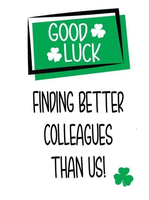 6 x Good Luck Cards - Better Colleagues - New Job & Leaving Card - N2