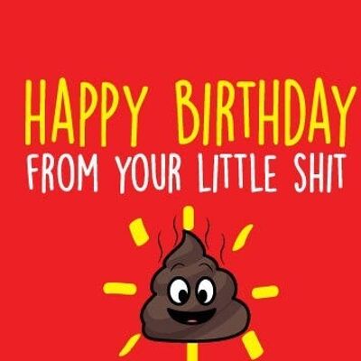 6 x Rude Cards - Happy Birthday from your little sh*t - Birthday Cards - BC21