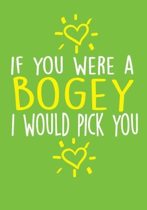 6 x Greeting Cards - If you were a bogey I would pick you - Birthday Cards - BC20
