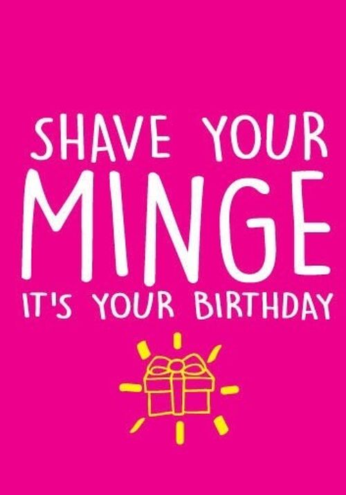 6 x Rude Cards - Shave your m*nge it's your birthday - Birthday Cards - BC18
