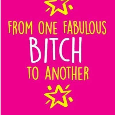 6 x Rude Cards - From one Fabulous B*tch to another - Birthday Cards - BC9