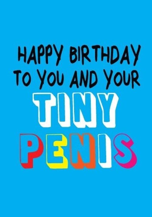 6 x Birthday Rude Cards - Happy Birthday to you and your tiny penis - FUN22