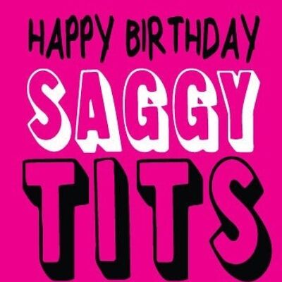 6 x Birthday Rude Cards - Happy Birthday Saggy Tits - FUN18