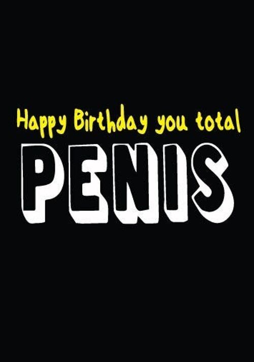 6 x Birthday Rude Cards - Happy Birthday you total penis - FUN07