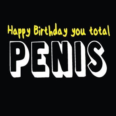 6 x Birthday Rude Cards - Happy Birthday you total penis - FUN07