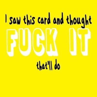 6 x Rude Cards - I saw this card and thought fuck it that'll do - FUN06