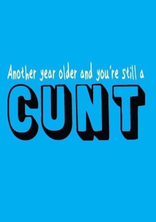 6 x Birthday Rude Cards - Another year older and you're still a cunt - FUN02