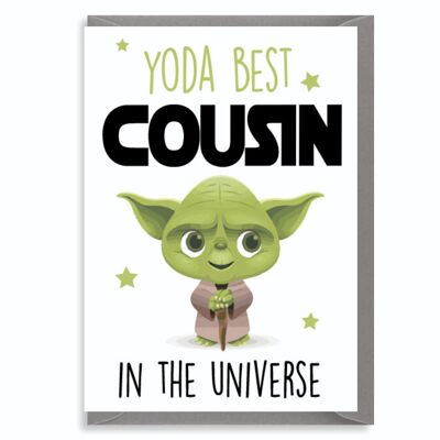 6 x biglietti d'auguri - Yoda miglior cugino - C823