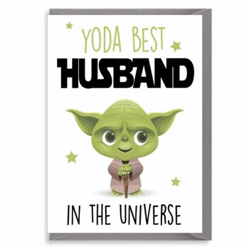 6 x Cartes de vœux - Yoda meilleur mari - C821