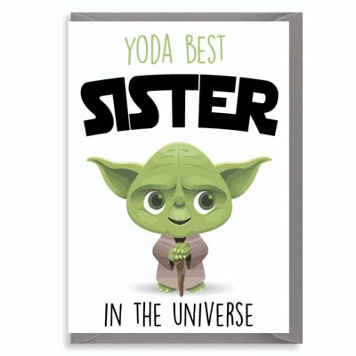 6 tarjetas de felicitación - Yoda Best Sister - Star Wars - C808