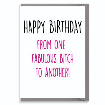 6 x Rude Cards - Carte d'anniversaire pour meilleur ami/Fabulous B*tch - C386