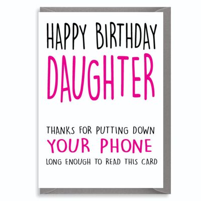 6 x Birthday Cards - Daughter - Phone - C307