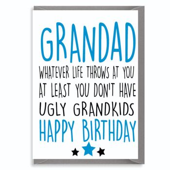 6 x Cartes d'anniversaire - Grand-père - Petits-enfants moches - C275