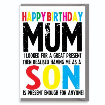 6 x Cartes d'anniversaire - Maman - Fils - C250