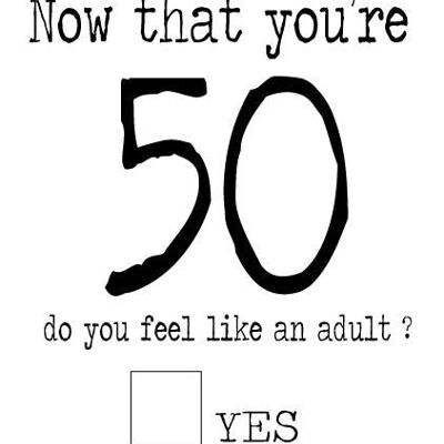 6 x 50th Birthday Rude Cards - Now you're 50 - C186