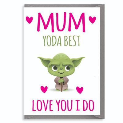 6 tarjetas de cumpleaños divertidas y bonitas para el día de la madre para mamá – Yoda Best Mum – Star Wars – C98
