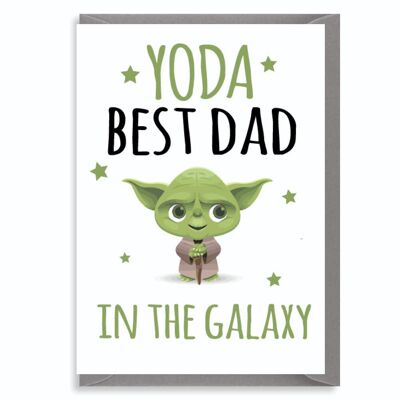 6 x  Funny Cute Geeky Fathers Day Birthday Card – Yoda Best DAD – Star Wars – C97