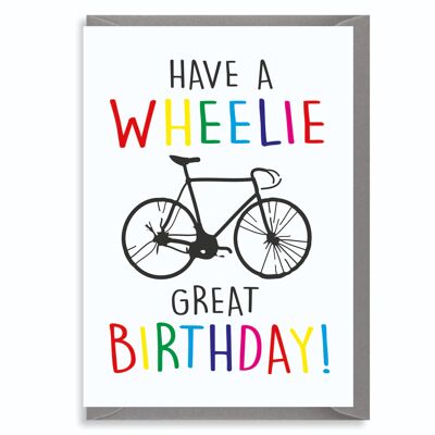 6 x Funny Pun Birthday Card – Bike Lover | Cyclist | Dad Joke – Wheelie Great – C67