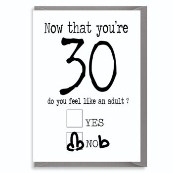 6 x 30e carte d'anniversaire – 30 trente – carte de voeux d'anniversaire drôle adulte grossier excentrique insulte – C63 1